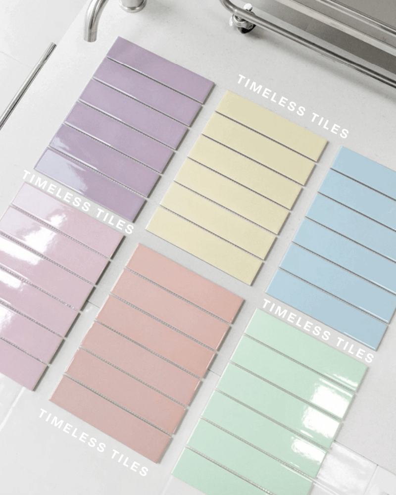 โมเสคสีพาสเทล TIMELESS TILES รุ่น MILD 29.8X19.8 ซม. สีชมพู ผิวเงา_3